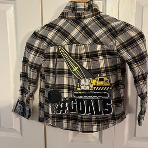 Kids upcycled flannel shirt